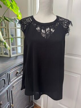Brixon Ivy Black Lace Crochet Tank Top